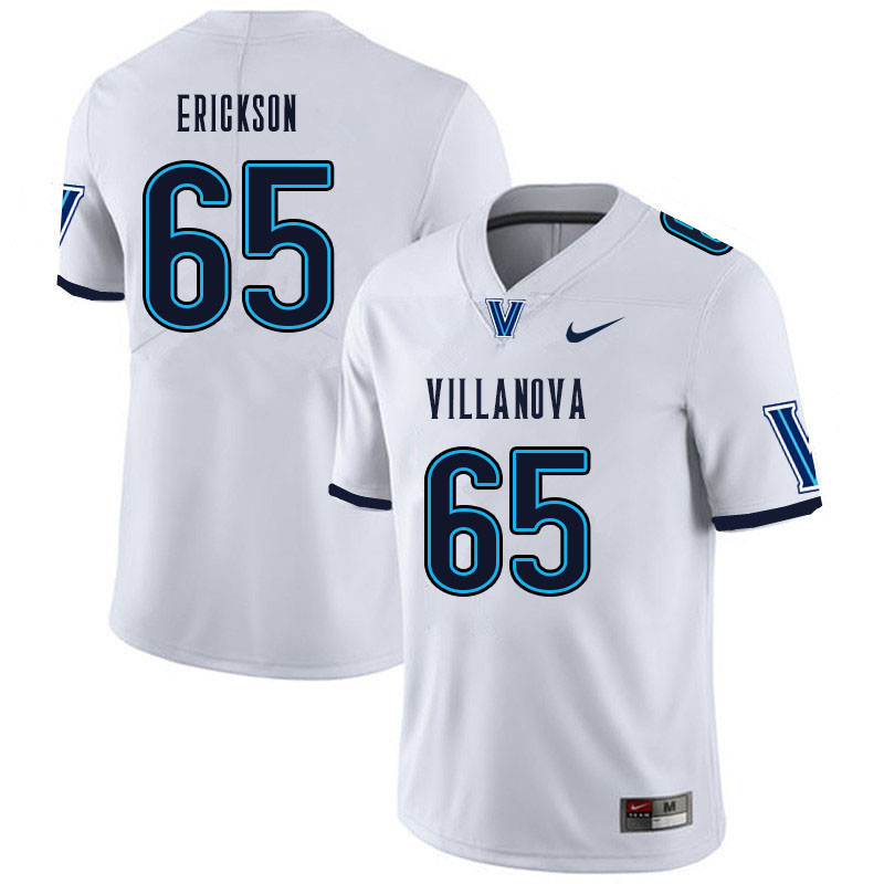 Men #65 Ian Erickson Villanova Wildcats College Football Jerseys Sale-White - Click Image to Close